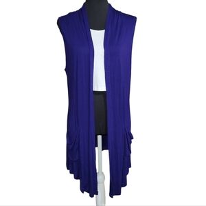 Jazzco sleeveless open cardigan with pockets Size XXL